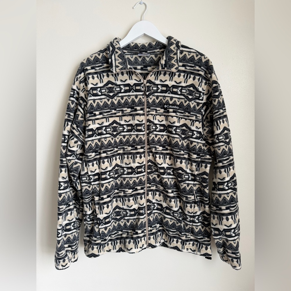 Men’s Vintage Columbia Fleece Full Zip Up Jacket Size Large